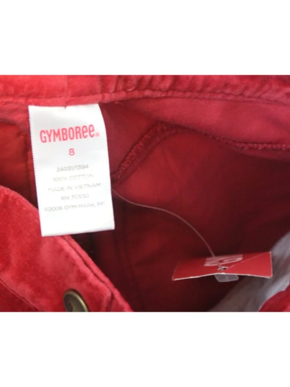 2007 Gymboree Glamour Kitty Red Velour Pants sz 9 Bow Pockets Flare Velvet Adjus